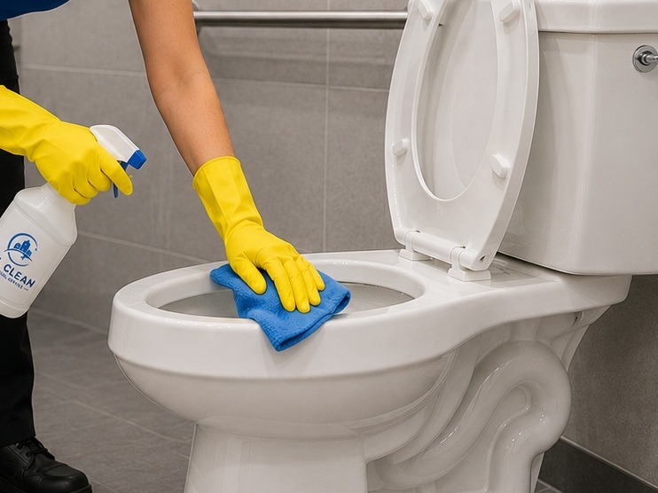 Detail cleaning and sanitizing of glass surfaces